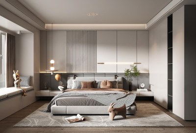 现代卧室3D模型下载